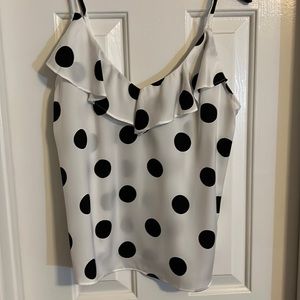 Banana Republic Size Small tank white w/black polka dots